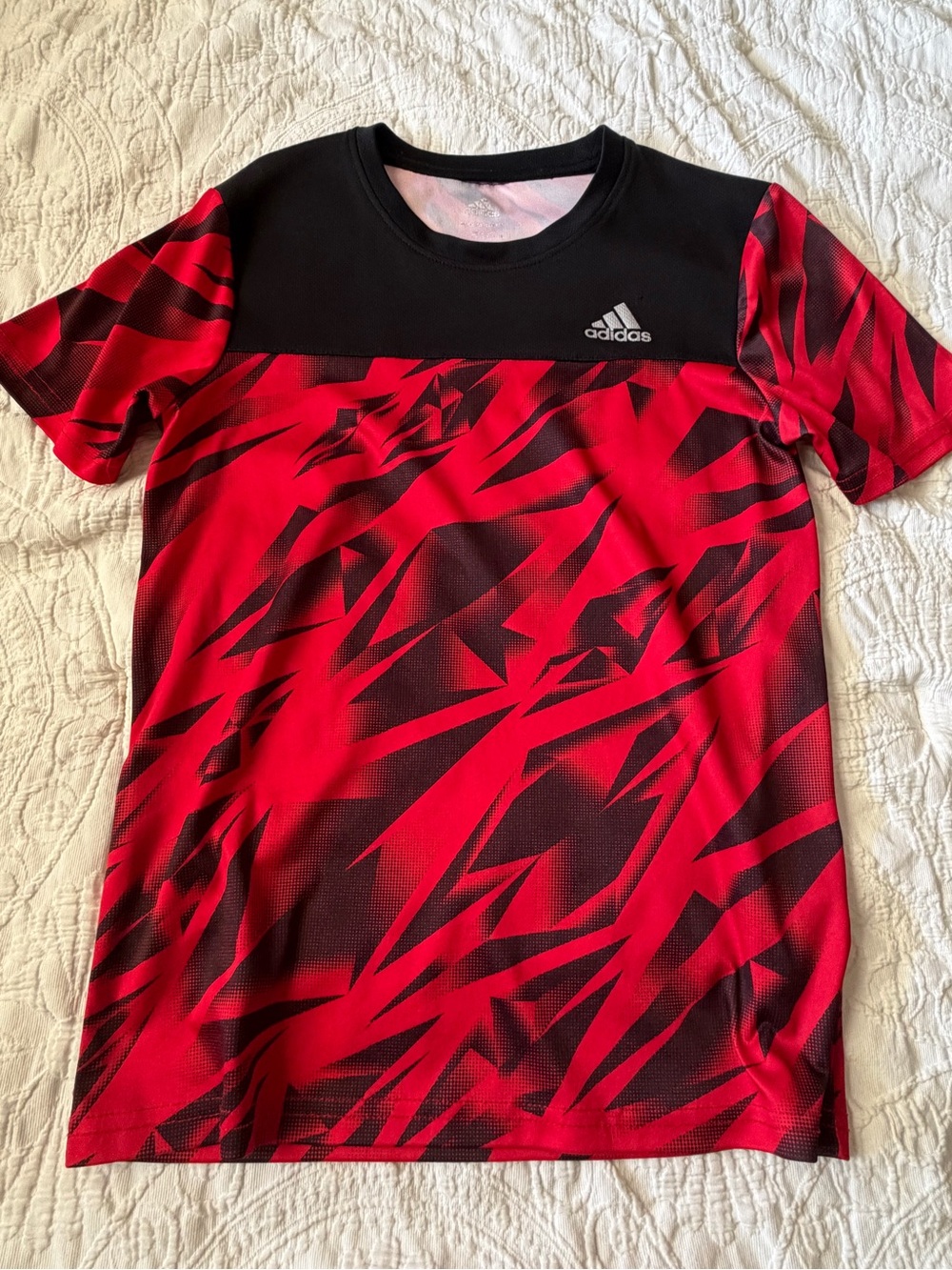 Adidas Kids Athletic Shirts Size M(Age 10/12) Red/Black